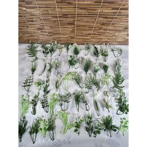 Plastic Fak Plant Plastic 50 Count Green White Aquarium Decor Bulk Washable Safe